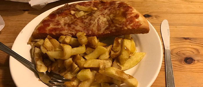 Half Fried Pizza  Supper 