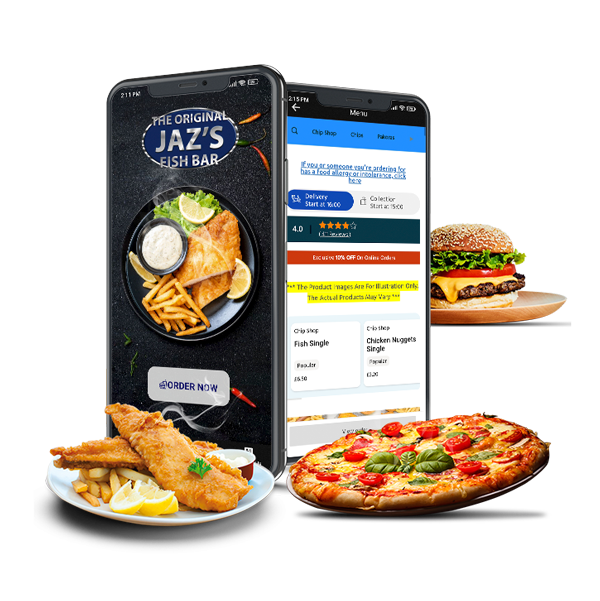 Jaz’s Fish Bar Dalkeith app mockup